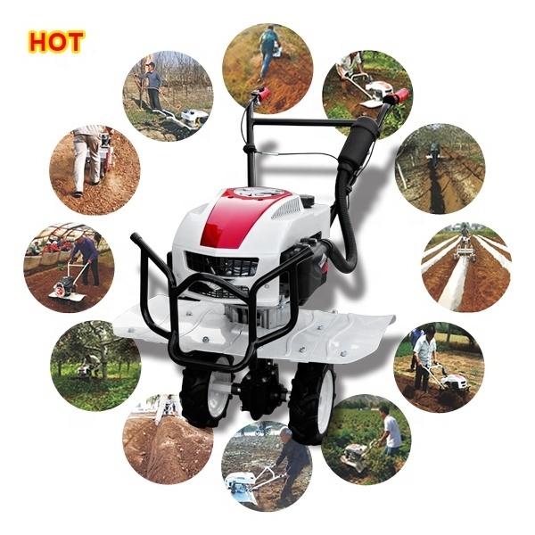 2020 new gasoline small hand tractor ridge plow power tiller with ridger for farm garden orchard cultivator rotary tiller