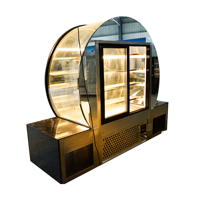 new design round pastry display refrigerator bakery cake showcase