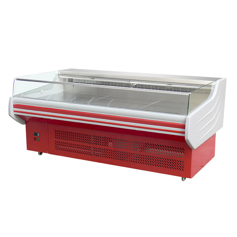 supermarket store refrigerator fresh fish meat display counter