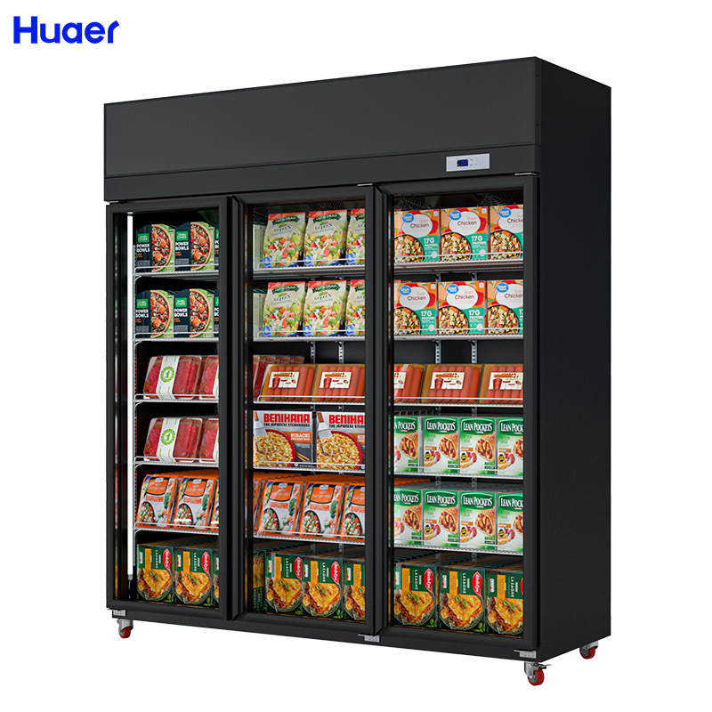 Huaer bag ice storage bin Indoor/outdoor/Ice Merchandiser , ice shop equipment with Slant Front - Auto Defrost