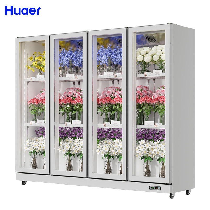 cooler white huaer flower shop display floral used flower refrigerator