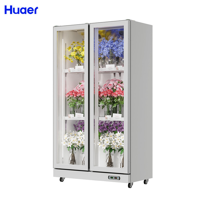 cooler white huaer flower shop display floral used flower refrigerator