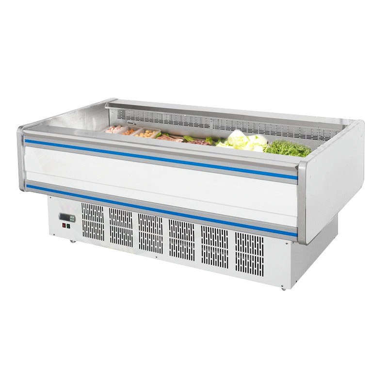 supermarket store refrigerator fresh fish meat display counter