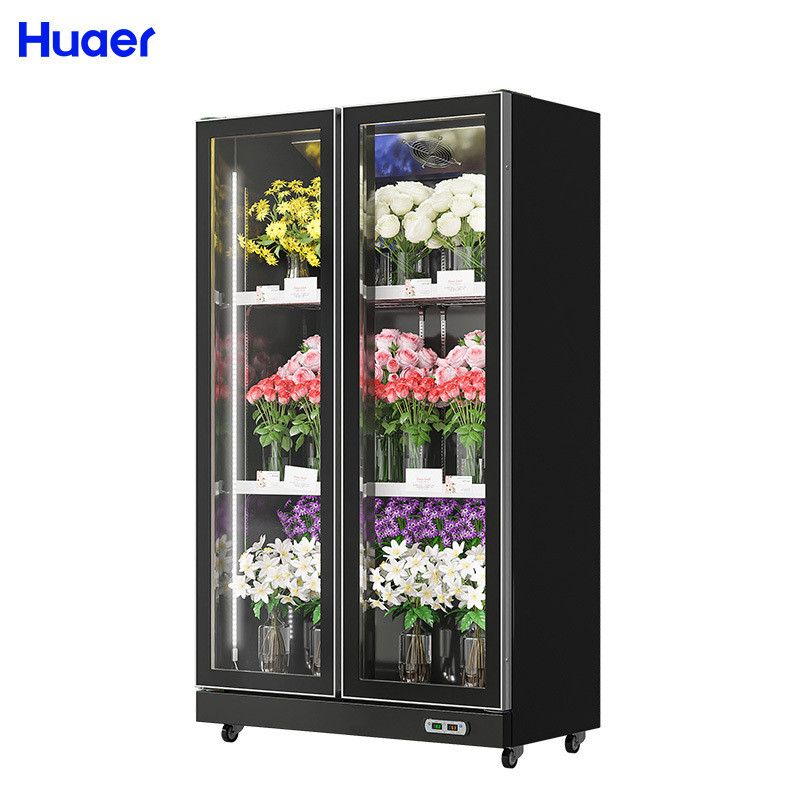 cooler white huaer flower shop display floral used flower refrigerator