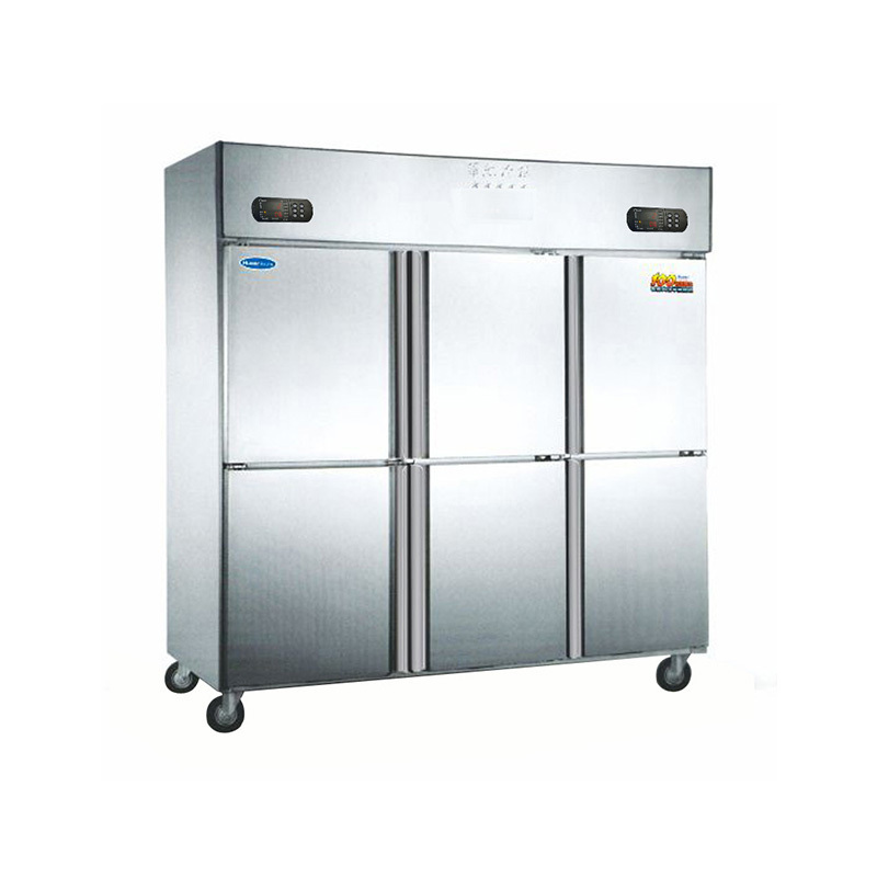 restaurant stainless steel 6 door upright deep fridge freezer