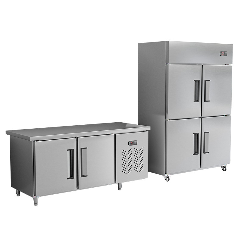 commercial restaurant fresh meat stainless steel upright kitchen freezer