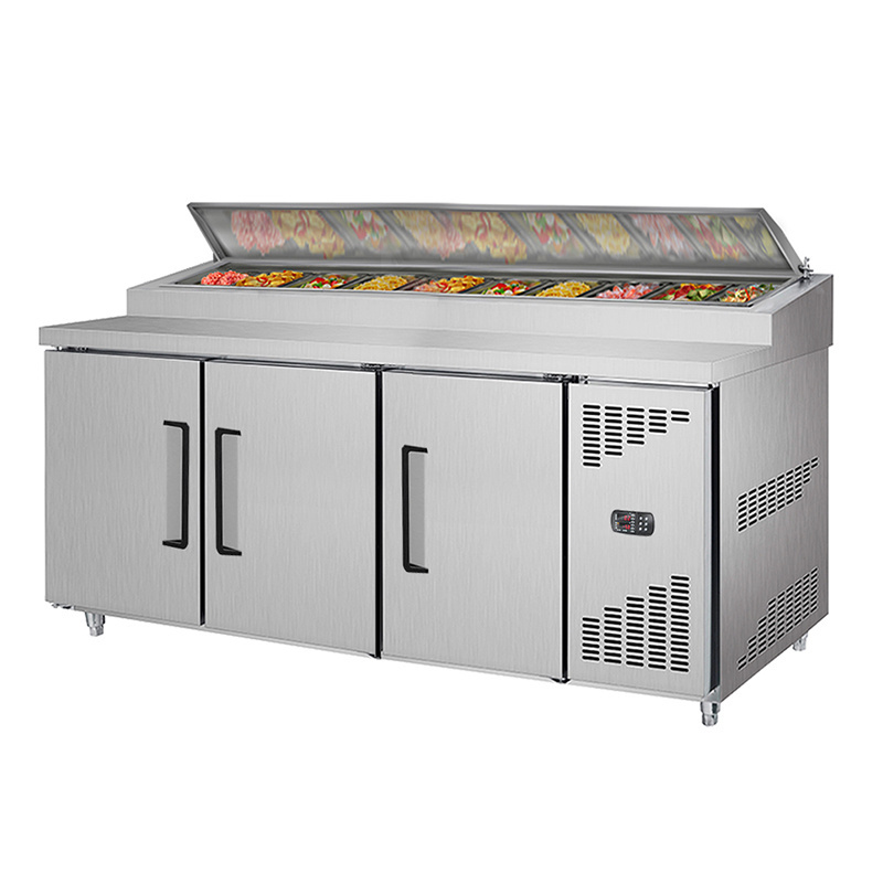 refrigerated countertop chiller display catering buffet cold salad bar refrigerator