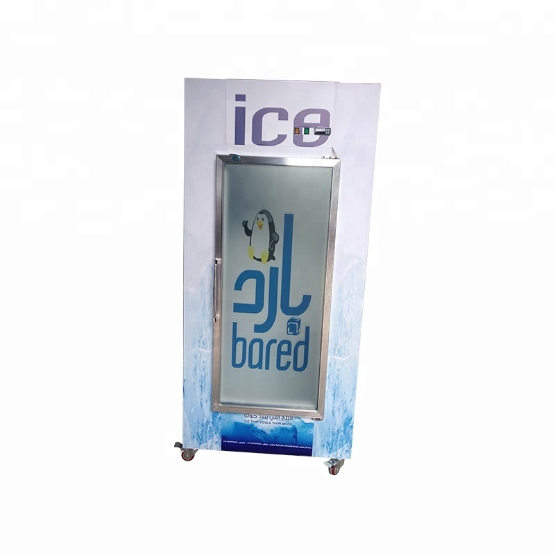 850 liter vertical refrigerated bin lockable ice bagged freezer