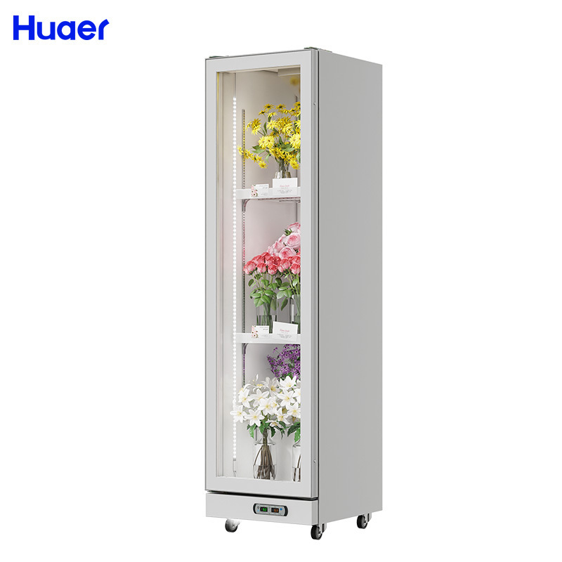 cooler white huaer flower shop display floral used flower refrigerator