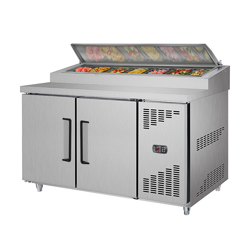 refrigerated countertop chiller display catering buffet cold salad bar refrigerator