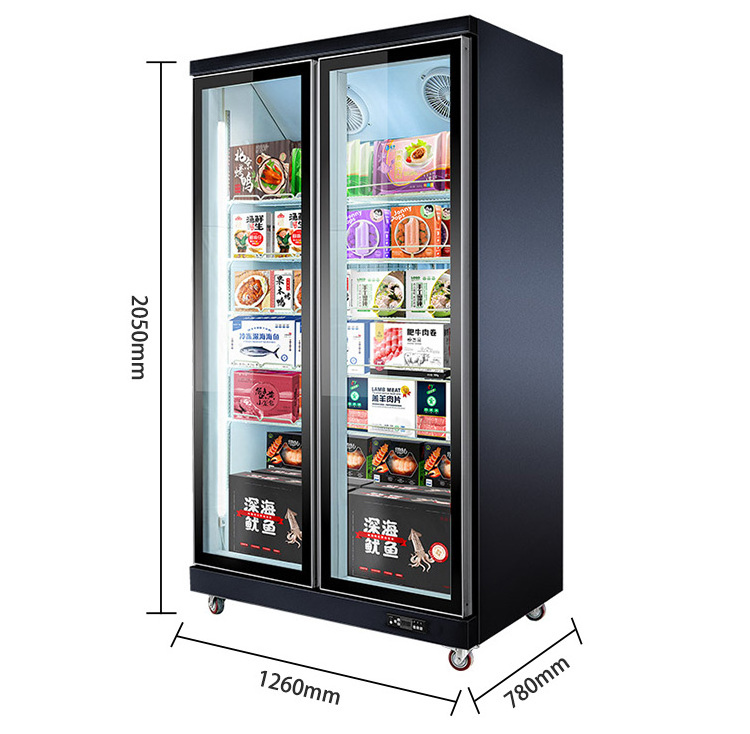 clear vertical ice cream cake upright display small freezer for ice cream