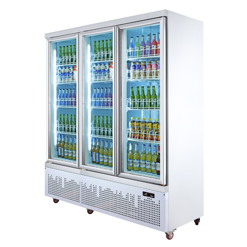 refrigeration equipment display glass door wall mounted beer cooler