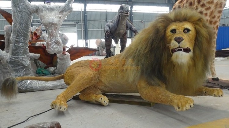 Simulation Jungle Animal model Animatronic Life Size Silicone/fiberglass Lion