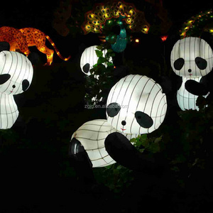 Chinese garden lantern stainless steel animal paper lantern