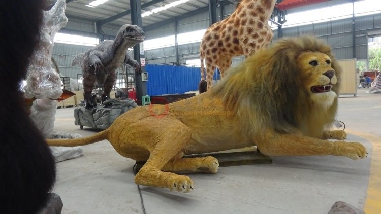 Simulation Jungle Animal model Animatronic Life Size Silicone/fiberglass Lion