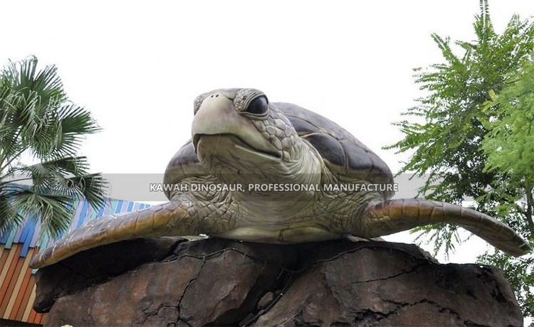 Sea Theme Park Equipment Animatronic Sea Turtle Statue Customized Outdoor Aquarium Sea Turtle Model