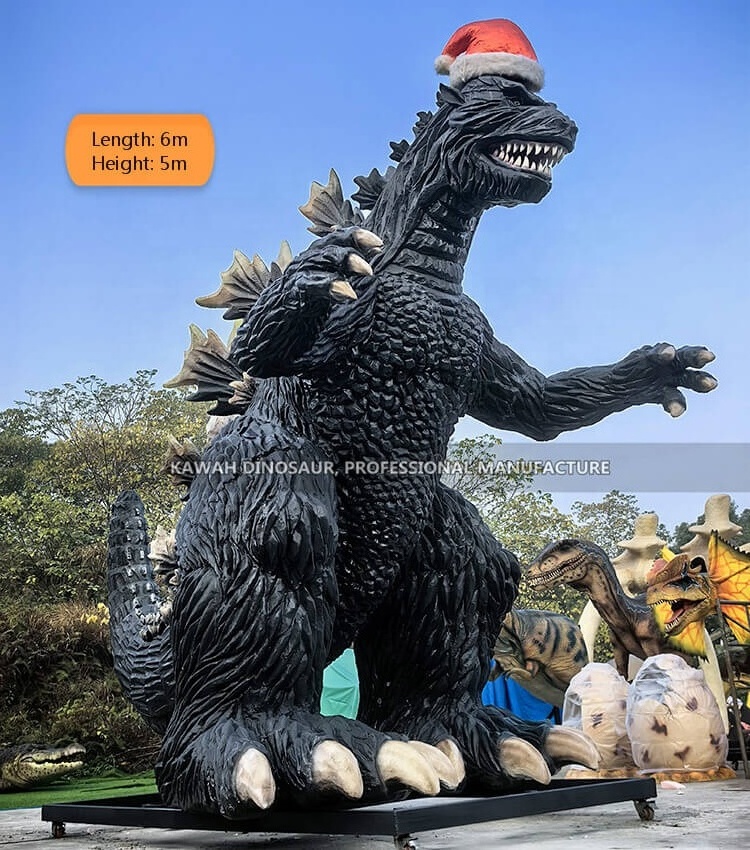 Realistic Giant Godzilla Statue Customized Fiberglass Godzilla Factory Sale For Outdoor Display