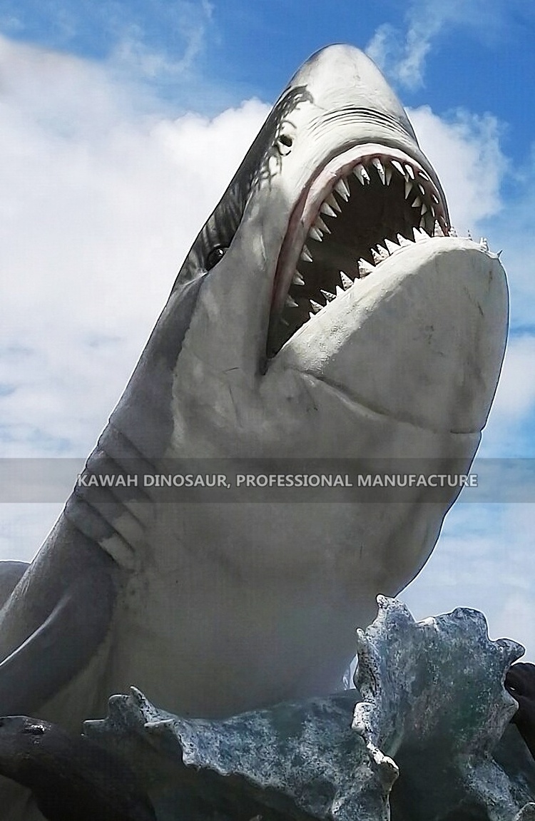 Animatronics Marine Animal Animatronic White Shark Customize Shark Statue for Sea Park