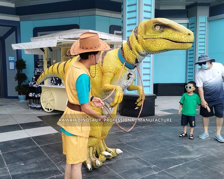 Life Size Realistic Dinosaur Costume Other Amusement Park Products Hidden leg Velociraptor Costume for Dino Kingdom