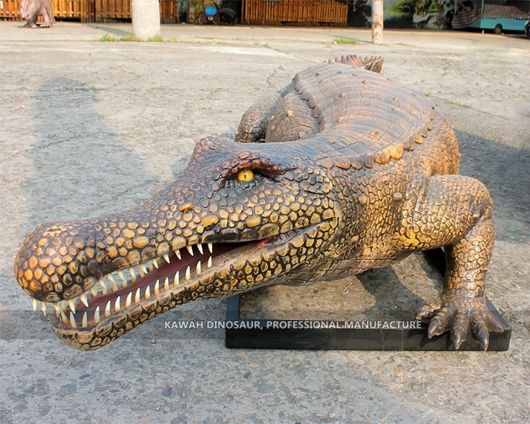 Zoo Park Custom Animatronic Sarcosuchus Model Walking Animals Crocodile Statue Life Size Artificial Animals