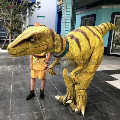 Life Size Realistic Dinosaur Costume Other Amusement Park Products Hidden leg Velociraptor Costume for Dino Kingdom