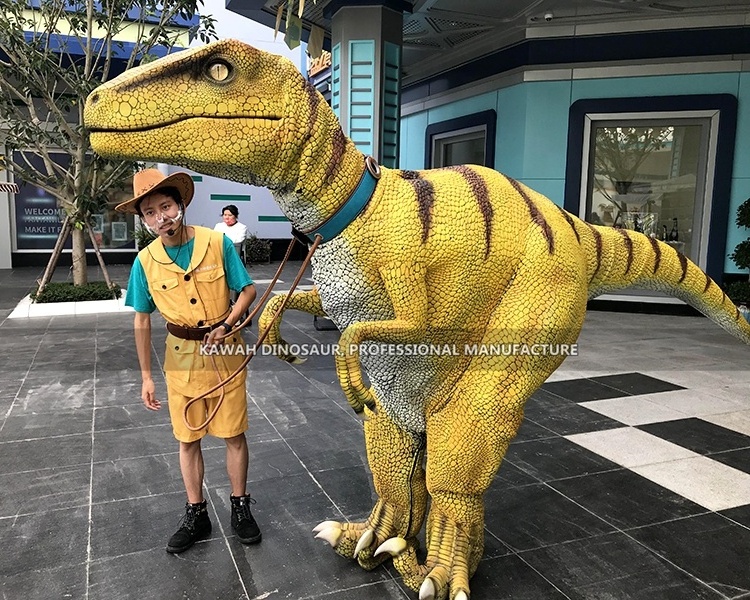 Life Size Realistic Dinosaur Costume Other Amusement Park Products Hidden leg Velociraptor Costume for Dino Kingdom