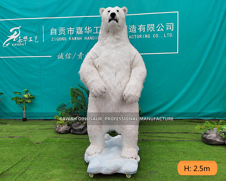 Park Decoration Handmade Animatronic Animals Polar Bear Animal Custom Polar Bear Statue