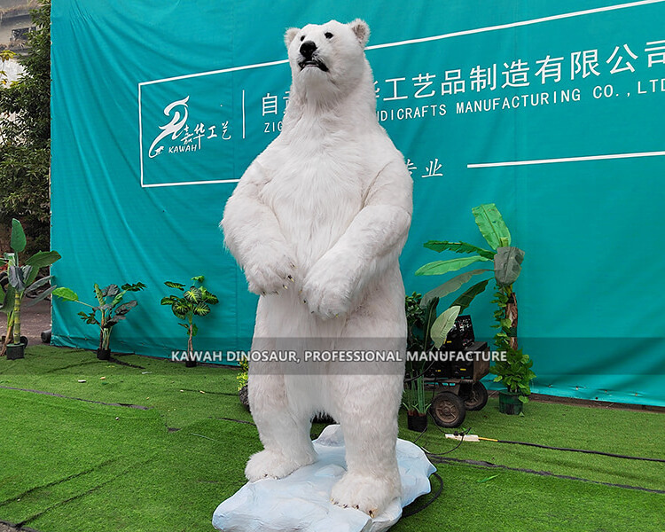 Park Decoration Handmade Animatronic Animals Polar Bear Animal Custom Polar Bear Statue