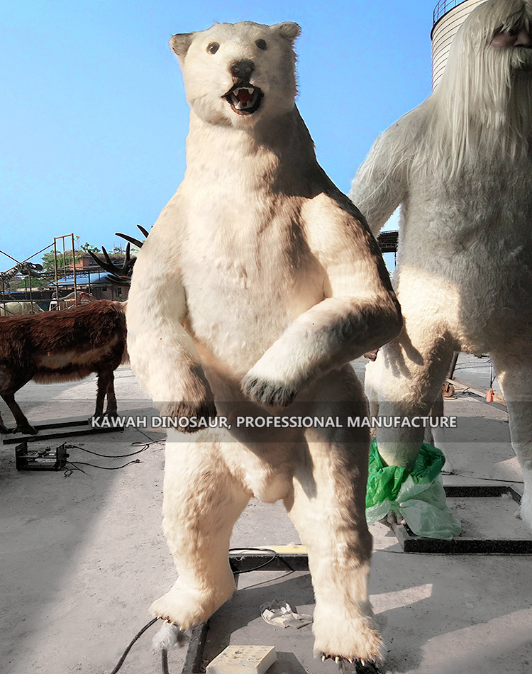 Animatronic Polar Bear Model Theme Park Interactive Realistic Polar Bear Statue Animatronic Animals