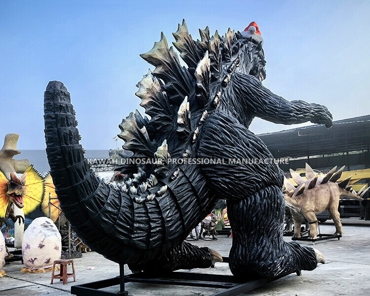 Realistic Giant Godzilla Statue Customized Fiberglass Godzilla Factory Sale For Outdoor Display