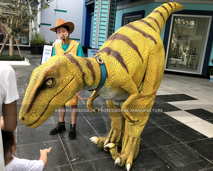 Life Size Realistic Dinosaur Costume Other Amusement Park Products Hidden leg Velociraptor Costume for Dino Kingdom