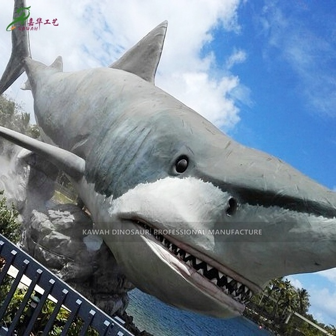 Animatronics Marine Animal Animatronic White Shark Customize Shark Statue for Sea Park