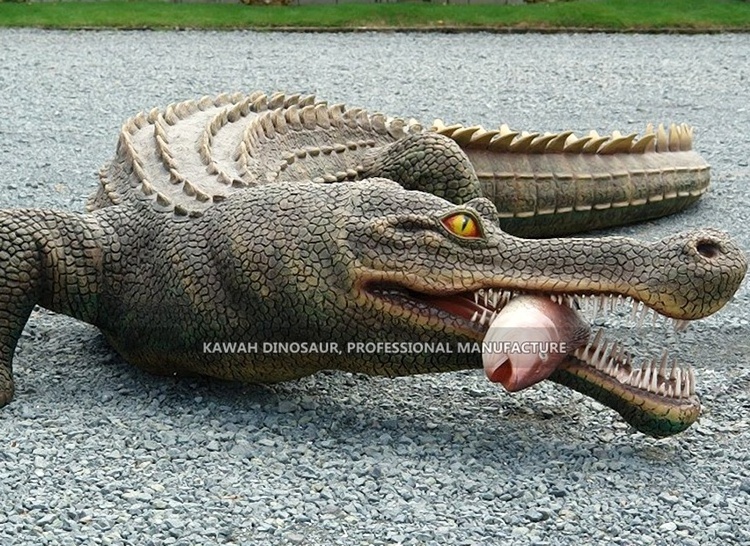 Zoo Park Custom Animatronic Sarcosuchus Model Walking Animals Crocodile Statue Life Size Artificial Animals