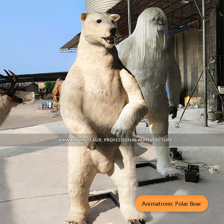 Animatronic Polar Bear Model Theme Park Interactive Realistic Polar Bear Statue Animatronic Animals