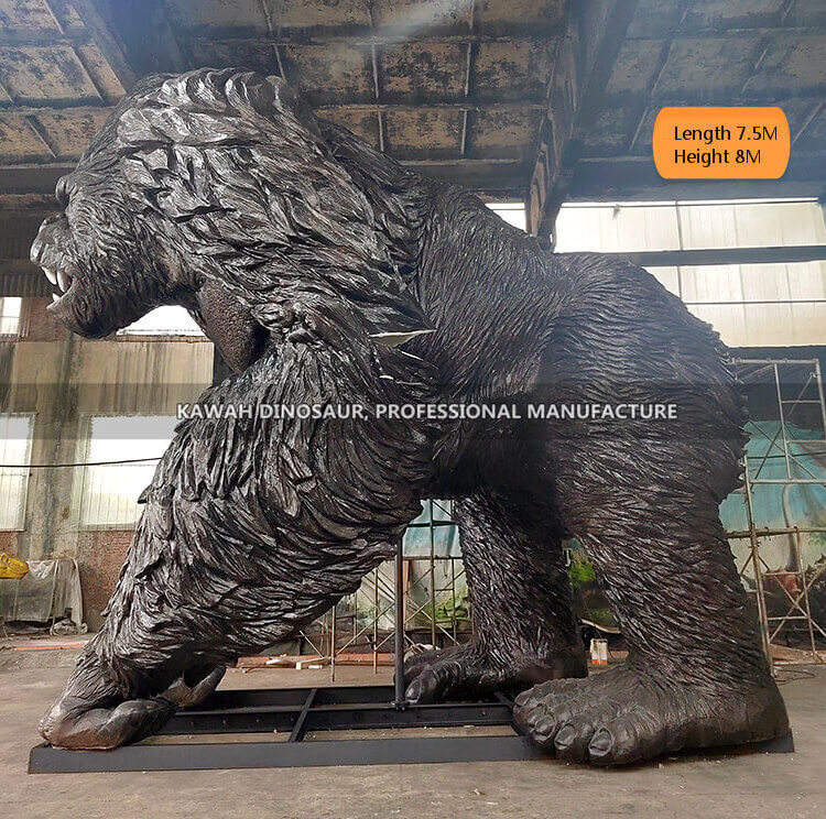 Kawah Factory Customized Animatronic Animal Gorilla Model Statue Animatronic Gorilla for Park