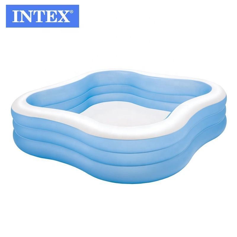 INTEX 57495 Beach Wave Swim Center Pool Inflatable Family Swimming Pool for Kids and Adults