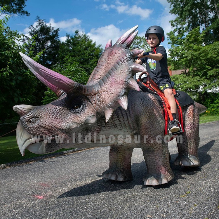 Realistic Animatronic Walkie Talkie On Dinosaur Walking Ride With Spare Parts For Kids