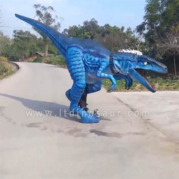 Artificial High Quality Light Weight Realistic Walking With Birthday Party Animatronic Raptor Dinosaur Robot Costume