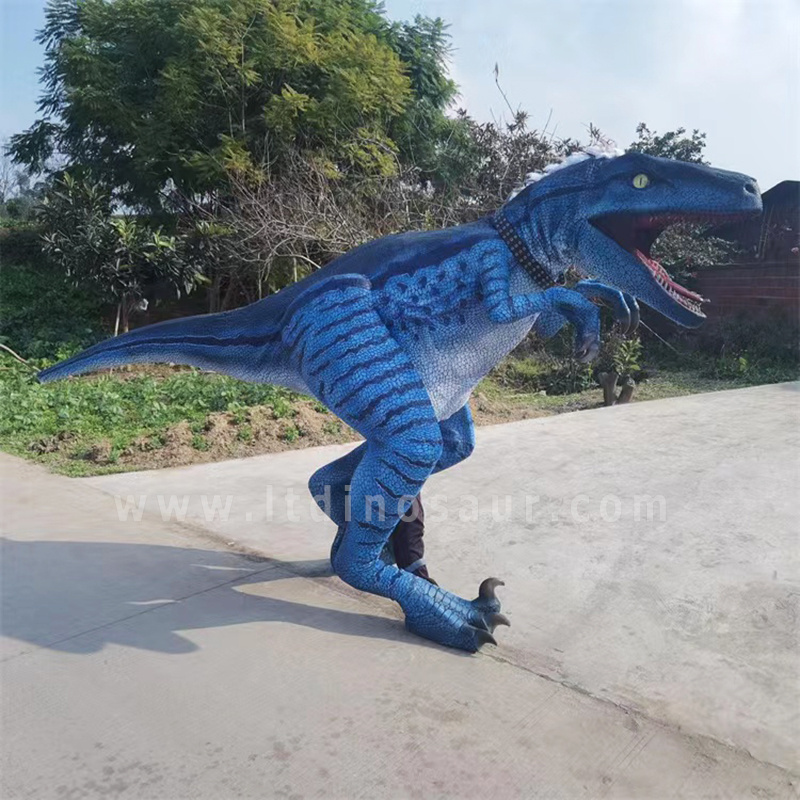 Artificial High Quality Light Weight Realistic Walking With Birthday Party Animatronic Raptor Dinosaur Robot Costume