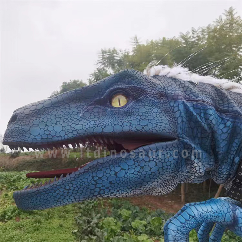 Artificial High Quality Light Weight Realistic Walking With Birthday Party Animatronic Raptor Dinosaur Robot Costume