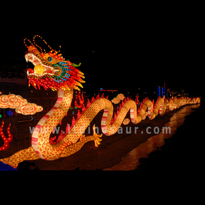 Outdoor Spring Festival Zigong Silk Chinese New Year Festival Silk Dragon Lanterns Decoration For Show