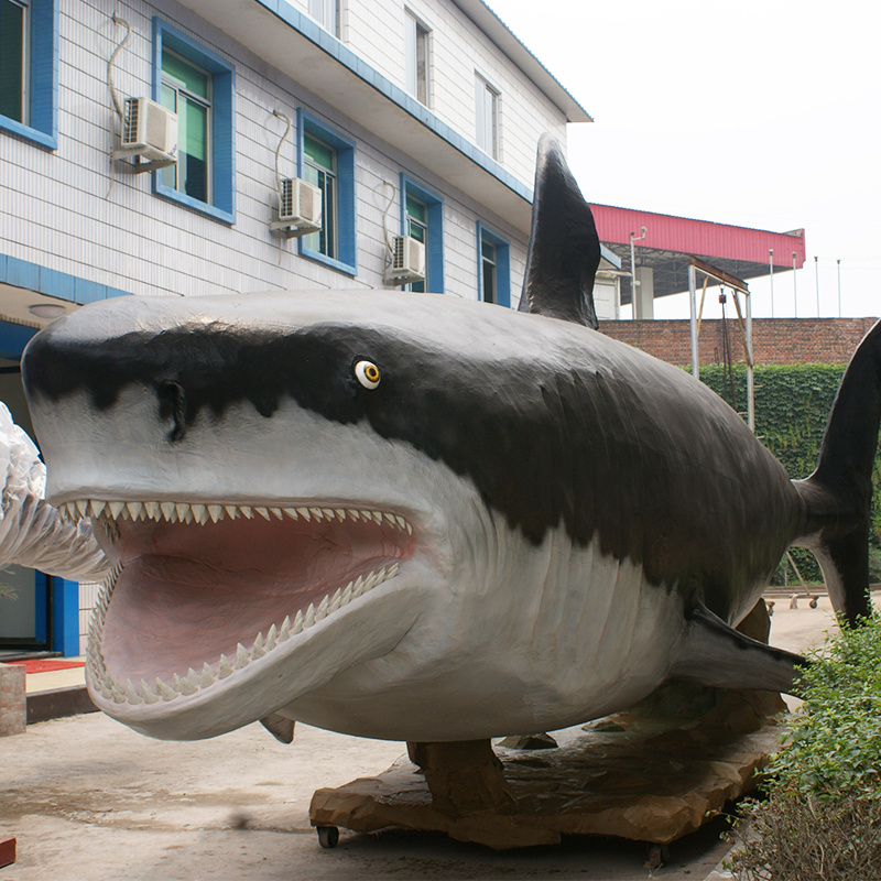 Large Aniamtronic Marine Creatures  Outdoor Theme Park Equipment Realistic Animatronic Shark Mechanical Animal Model