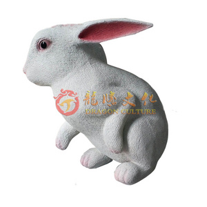 Cutest life size realistic vivid  top Quality fiberglass rabbit statue animatronic animal model for exhibition