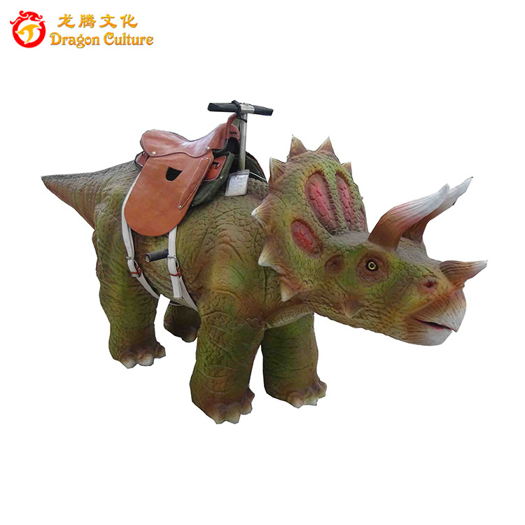 Amusement Park Walking Ride on Dinosaur Toy Power Wheels Button Control Animatronic Dinosaur Rides For  Kiddy Ride