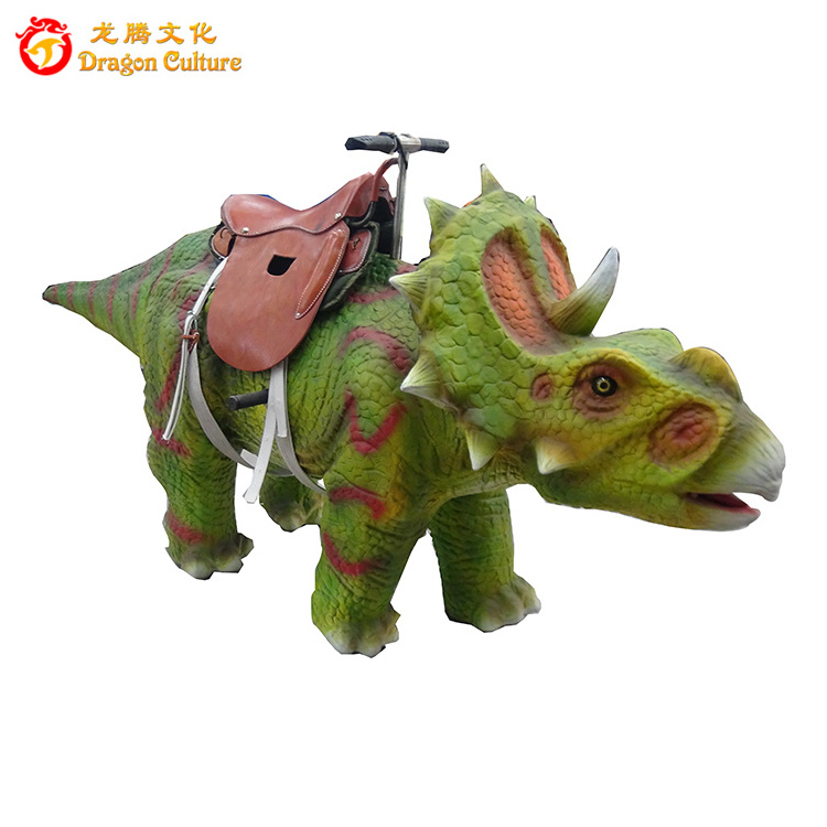 Amusement Park Walking Ride on Dinosaur Toy Power Wheels Button Control Animatronic Dinosaur Rides For  Kiddy Ride