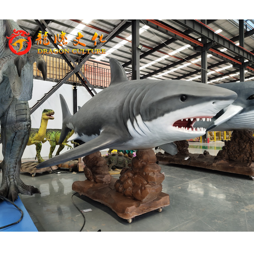 Large Aniamtronic Marine Creatures  Outdoor Theme Park Equipment Realistic Animatronic Shark Mechanical Animal Model