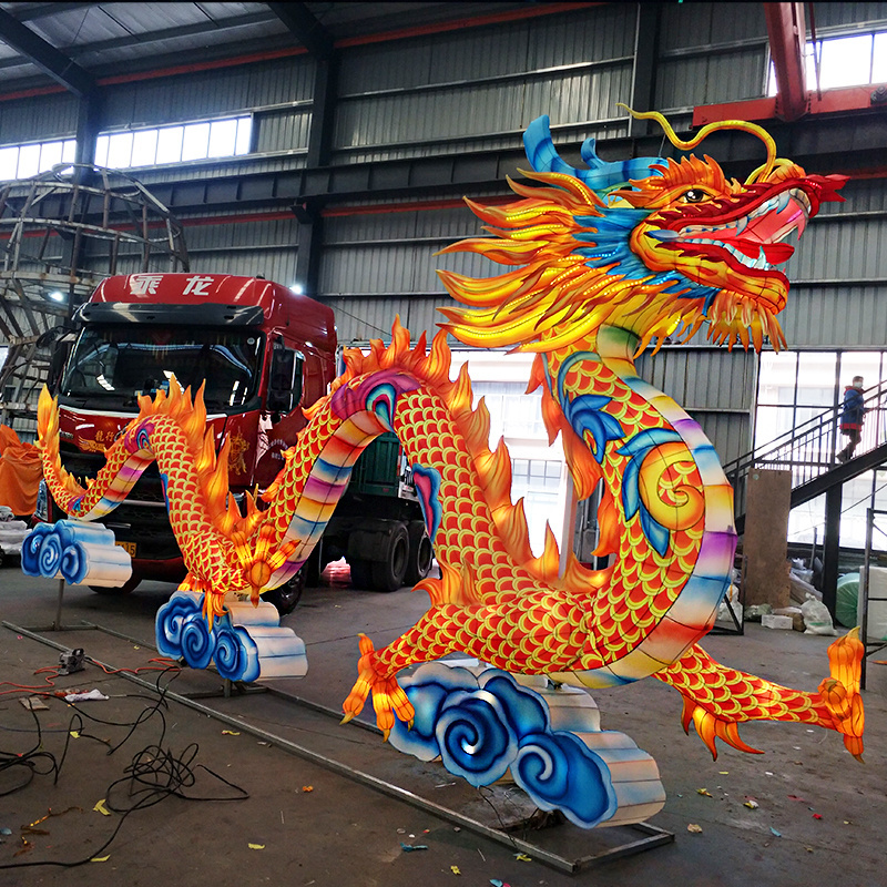 2024 Chinese New Year paper lantern animal dragon art lantern for sale Fabric surface outdoor Chinese lanterns for festivals