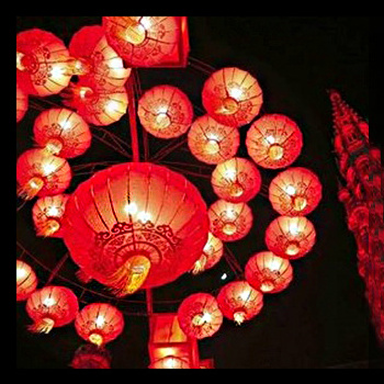 2024 chinese fabric lanterns new year silk decorative lantern light