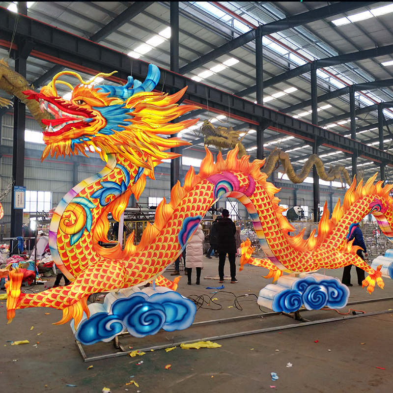 2024 Chinese New Year paper lantern animal dragon art lantern for sale Fabric surface outdoor Chinese lanterns for festivals