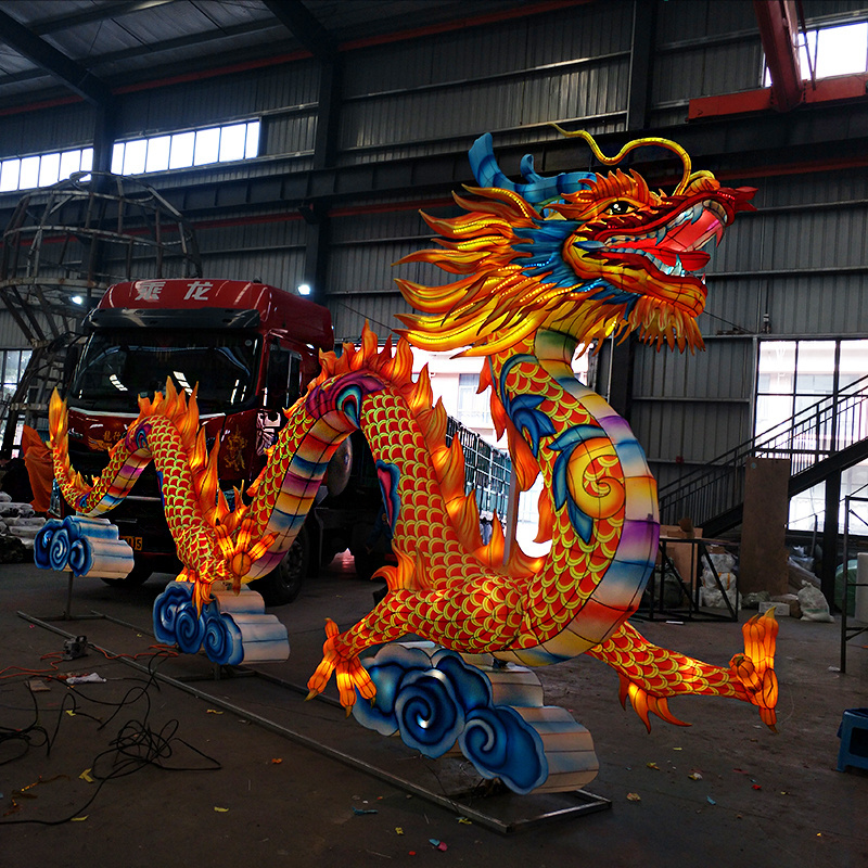 Chinese Lantern Festival lights Large  Outdoor Luminous Waterproof Led Chinese Dragon Silk Lantern chinese new year decorations